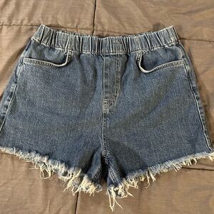 Forever 21 Denim Frayed Hem Women's Shorts - Blue